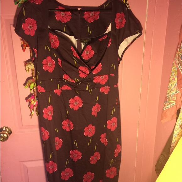 Mod cloth Stop Staring Pin up floral wiggle dress - Picture 2 of 5